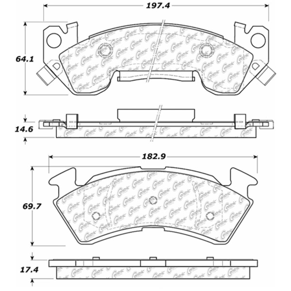 Centric Premium Semi-Metallic Front Disc Brake Pads 300.06141