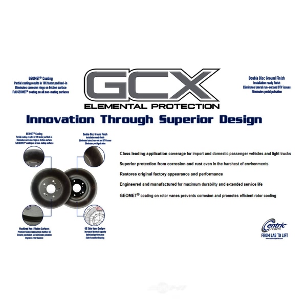 Centric GCX Plain 1-Piece Front Brake Rotor 320.42090