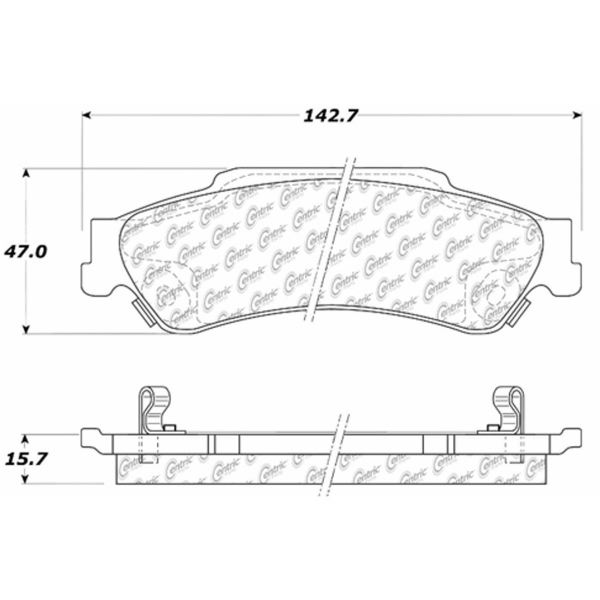 Centric Posi Quiet™ Extended Wear Semi-Metallic Rear Disc Brake Pads 106.07290