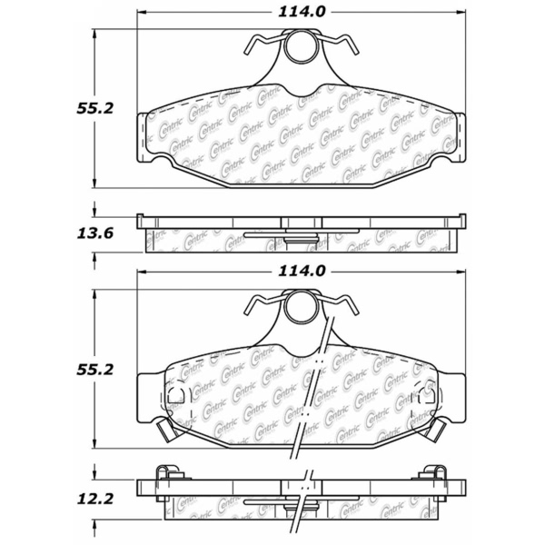 Centric Posi Quiet™ Semi-Metallic Rear Disc Brake Pads 104.04130