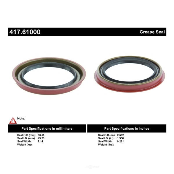 Centric Premium™ Axle Shaft Seal 417.61000