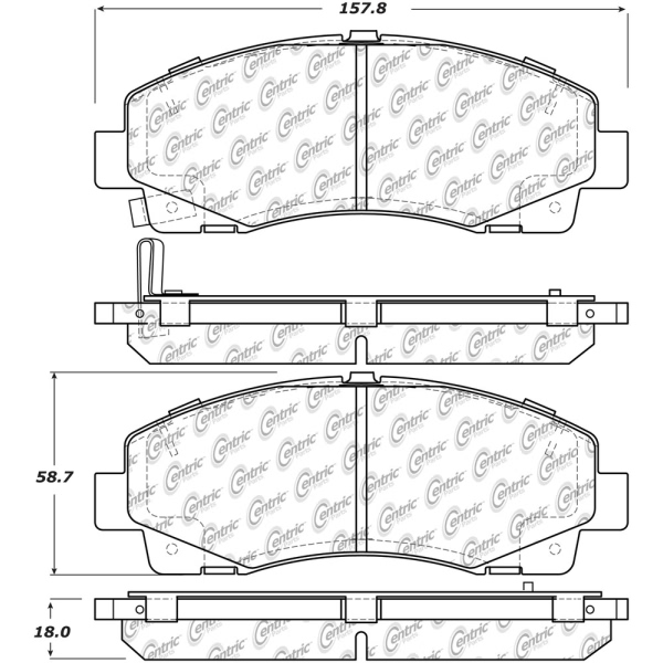 Centric Posi Quiet™ Ceramic Front Disc Brake Pads 105.15840