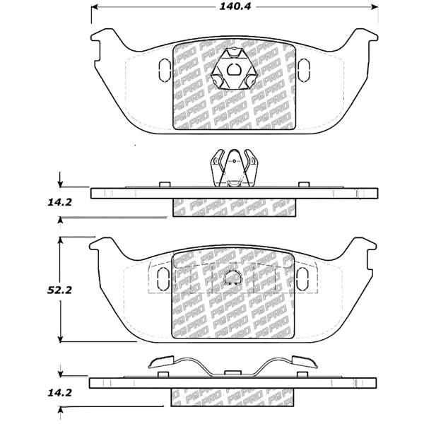 Centric Posi Quiet Pro™ Semi-Metallic Rear Disc Brake Pads 500.09520