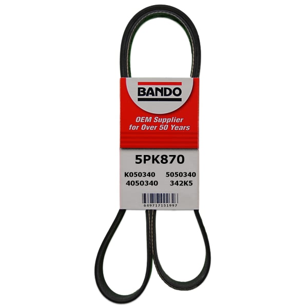 BANDO Rib Ace™ V-Ribbed Serpentine Belt 5PK870