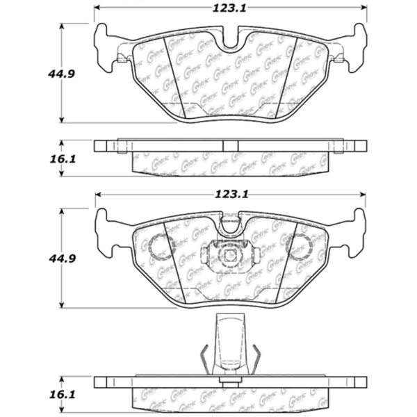 Centric Posi Quiet™ Extended Wear Brake Pads With Shims And Hardware 106.06922
