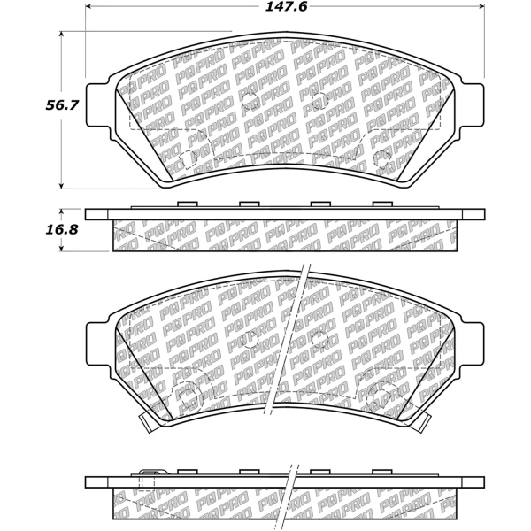 Centric Posi Quiet Pro™ Ceramic Front Disc Brake Pads 500.10750