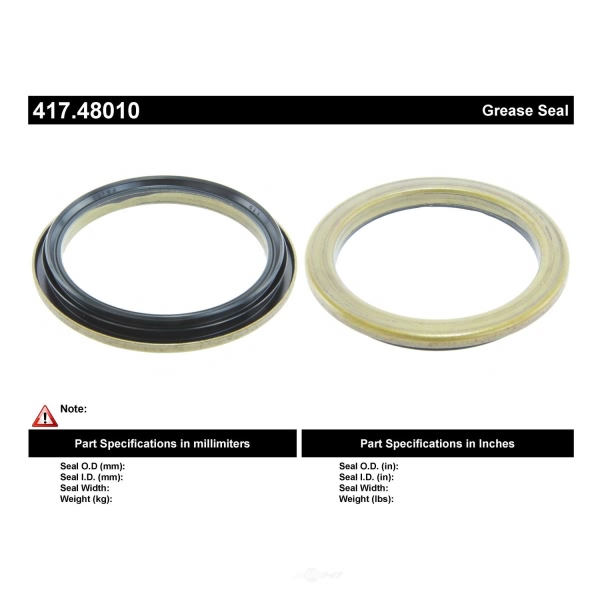 Centric Premium™ Front Outer Wheel Seal 417.48010