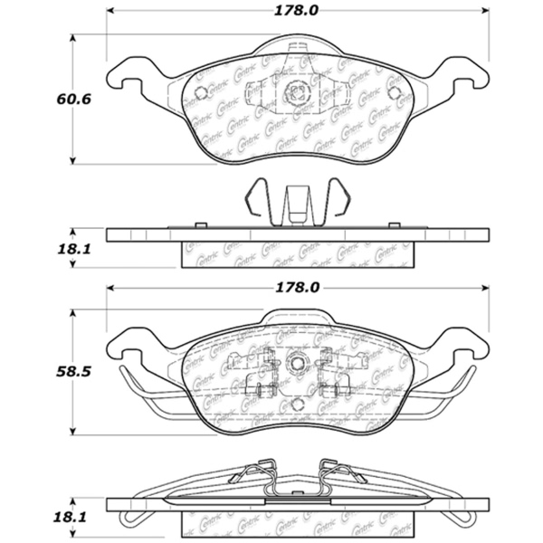 Centric Posi Quiet™ Ceramic Front Disc Brake Pads 105.08160