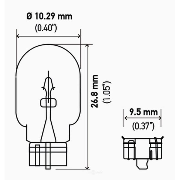 Hella 2821Tb Standard Series Incandescent Miniature Light Bulb 2821TB