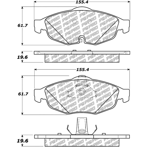 Centric Posi Quiet Pro™ Semi-Metallic Front Disc Brake Pads 500.08690