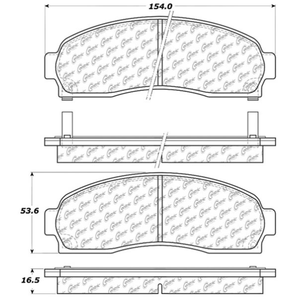 Centric Posi Quiet™ Semi-Metallic Front Disc Brake Pads 104.08331