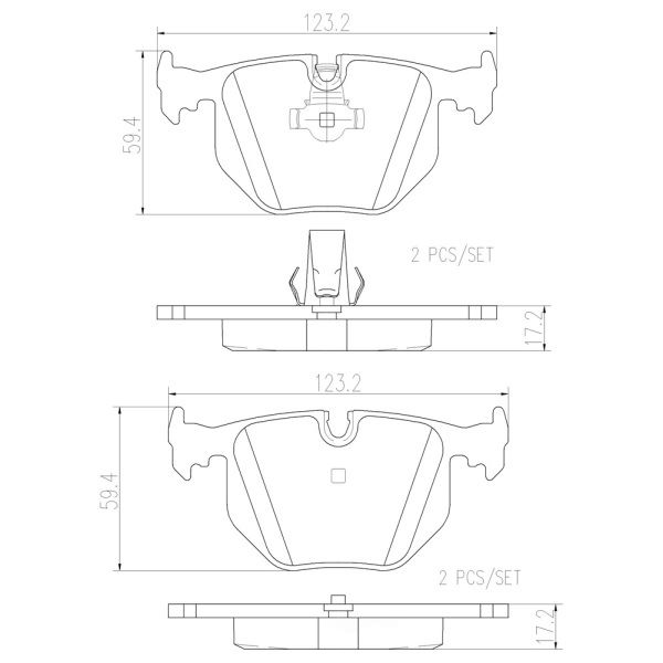 brembo Premium Ceramic Rear Disc Brake Pads P06020N