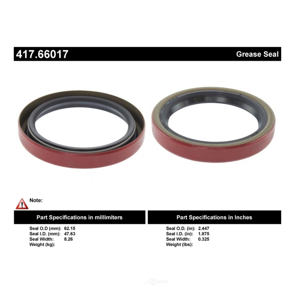 Centric Premium™ Front Inner Wheel Seal 417.66017