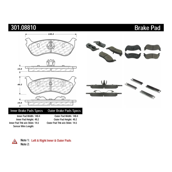 Centric Premium Ceramic Rear Disc Brake Pads 301.08810