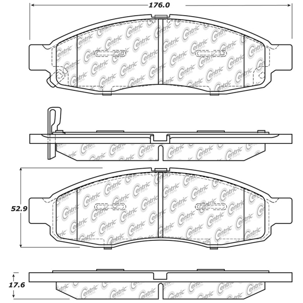 Centric Posi Quiet™ Ceramic Front Disc Brake Pads 105.11830