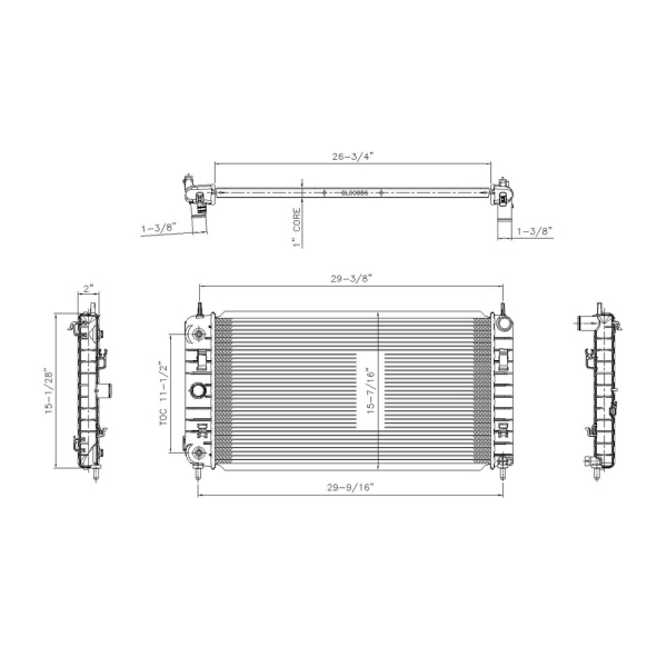 TYC Engine Coolant Radiator 2864