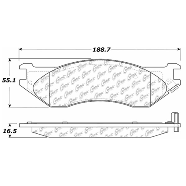 Centric Posi Quiet™ Semi-Metallic Front Disc Brake Pads 104.07020