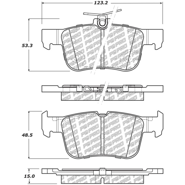 Centric Posi Quiet Pro™ Ceramic Rear Disc Brake Pads 500.16650