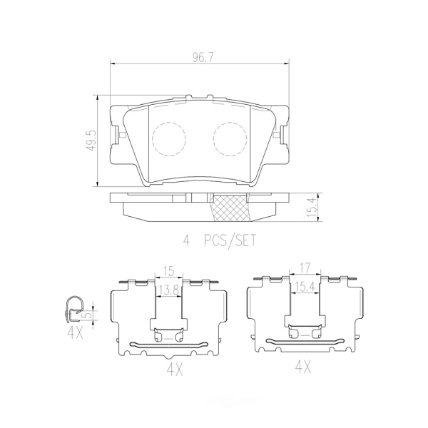 brembo Premium Ceramic Rear Disc Brake Pads P83089N