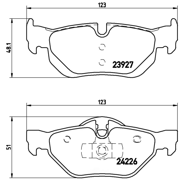 brembo Premium Low-Met OE Equivalent Rear Brake Pads P06038