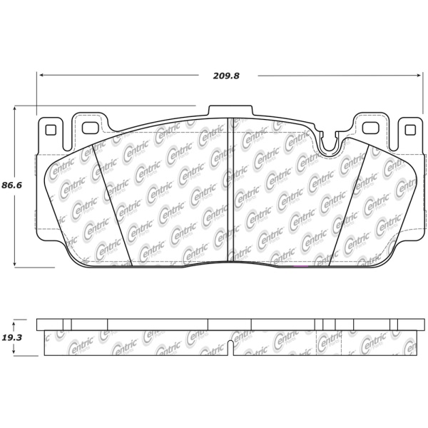 Centric Posi Quiet™ Semi-Metallic Front Disc Brake Pads 104.16480