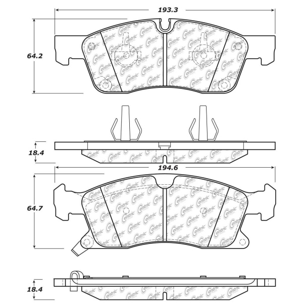 Centric Premium Ceramic Front Disc Brake Pads 301.14550