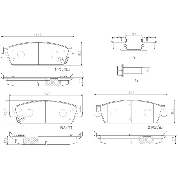 brembo Premium Ceramic Rear Disc Brake Pads P10045N