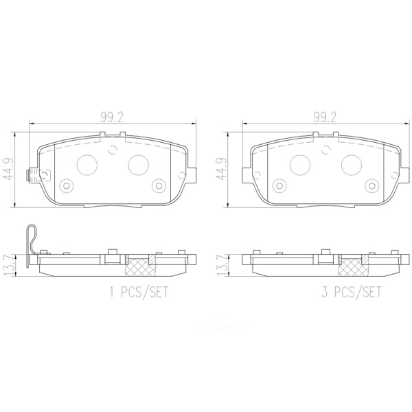 brembo Premium Ceramic Rear Disc Brake Pads P49044N