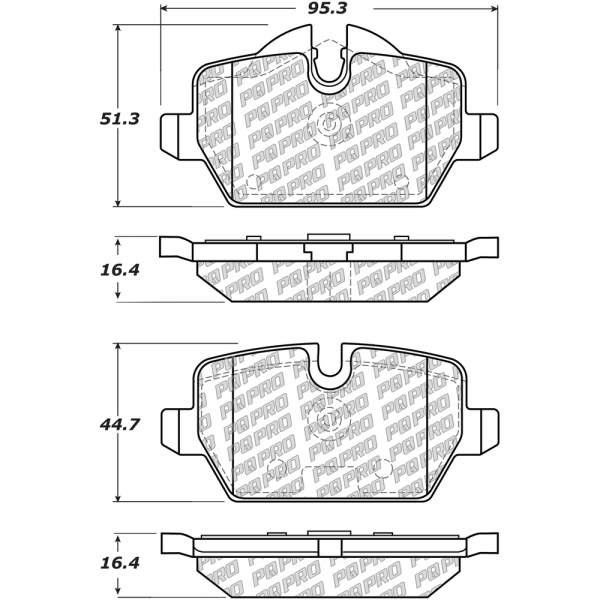 Centric Posi Quiet Pro™ Semi-Metallic Rear Disc Brake Pads 500.12260