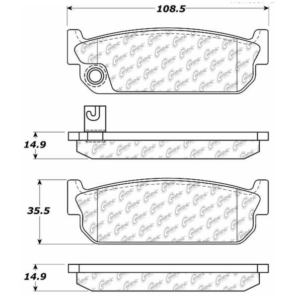 Centric Posi Quiet™ Ceramic Rear Disc Brake Pads 105.04810