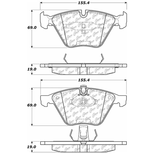 Centric Premium Ceramic Front Disc Brake Pads 301.09180