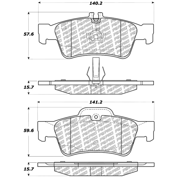 Centric Posi Quiet Pro™ Semi-Metallic Rear Disc Brake Pads 500.09860