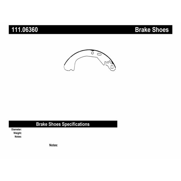 Centric Premium Rear Drum Brake Shoes 111.06360