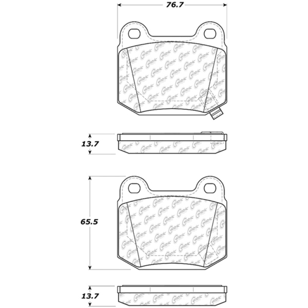 Centric Premium Semi-Metallic Rear Disc Brake Pads 300.09610