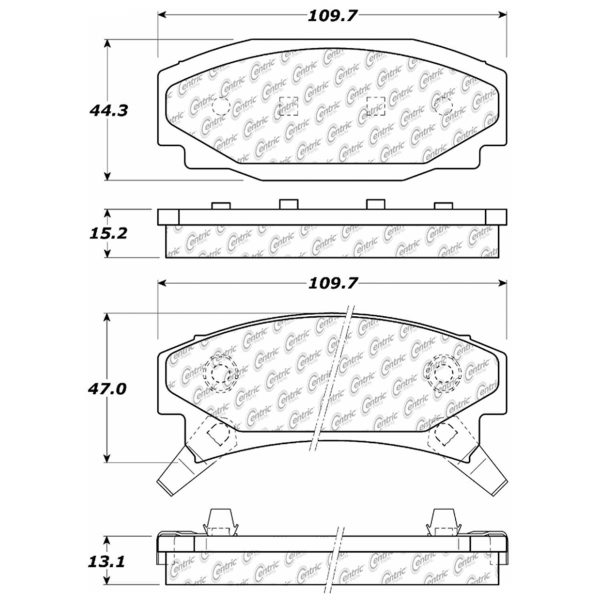 Centric Premium Semi-Metallic Rear Disc Brake Pads 300.03540