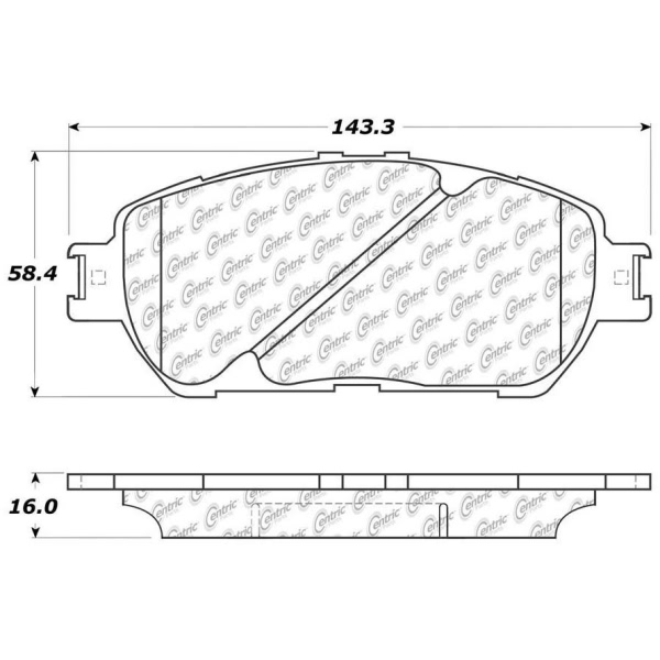 Centric Posi Quiet™ Extended Wear Semi-Metallic Front Disc Brake Pads 106.09060