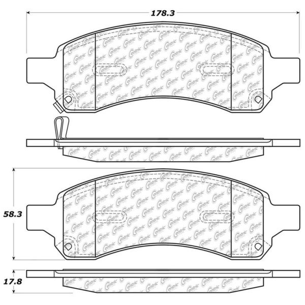 Centric Premium Semi-Metallic Front Disc Brake Pads 300.11690