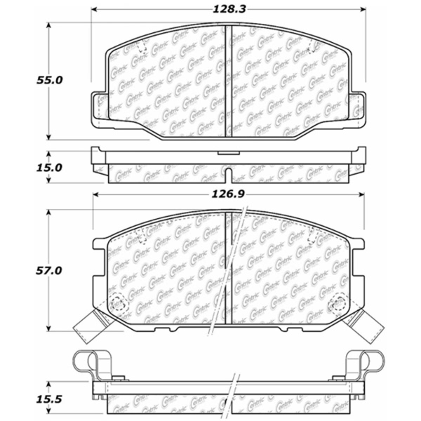 Centric Premium Semi-Metallic Front Disc Brake Pads 300.05270