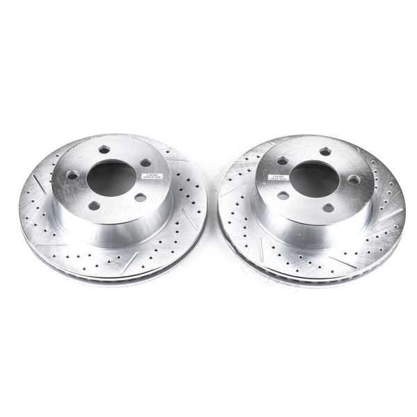 Power Stop PowerStop Evolution Performance Drilled, Slotted& Plated Brake Rotor Pair AR8745XPR