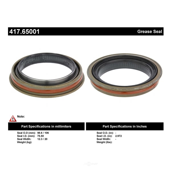 Centric Premium™ Axle Shaft Seal 417.65001
