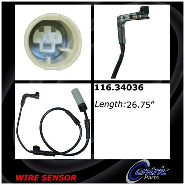Centric Front Passenger Side Brake Pad Sensor 116.34036