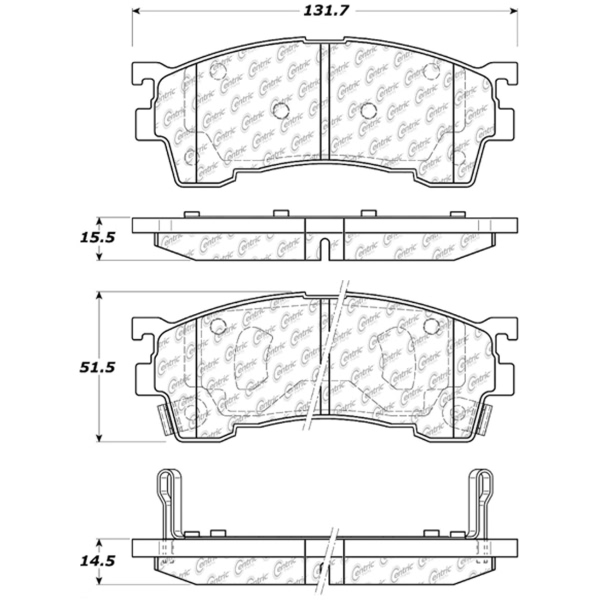 Centric Premium Ceramic Front Disc Brake Pads 301.06370