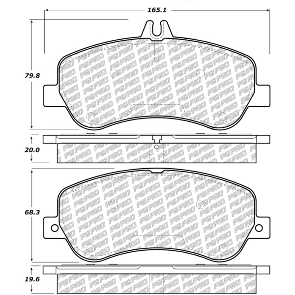 Centric Posi Quiet Pro™ Semi-Metallic Front Disc Brake Pads 500.14060