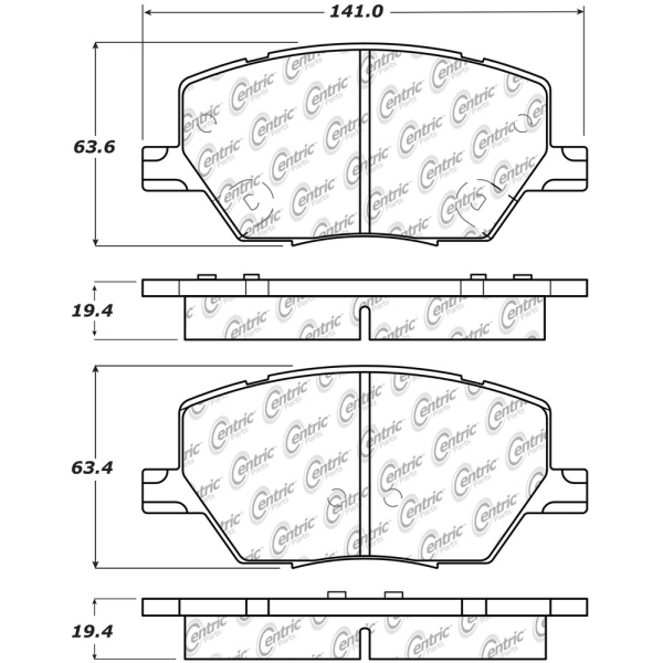 Centric Posi Quiet™ Ceramic Front Disc Brake Pads 105.18110