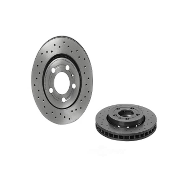 brembo Premium Xtra Cross Drilled UV Coated 1-Piece Rear Brake Rotors 09.A652.1X