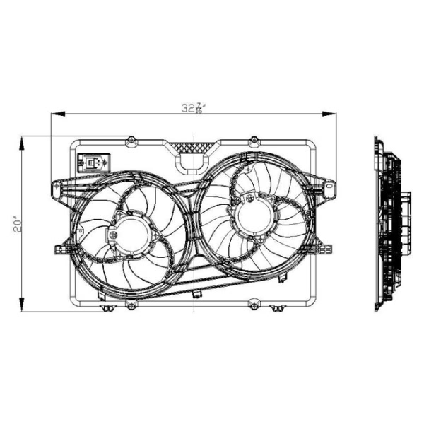 TYC Dual Radiator And Condenser Fan Assembly 622120