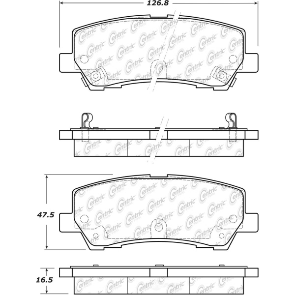 Centric Posi Quiet™ Ceramic Rear Disc Brake Pads 105.17930