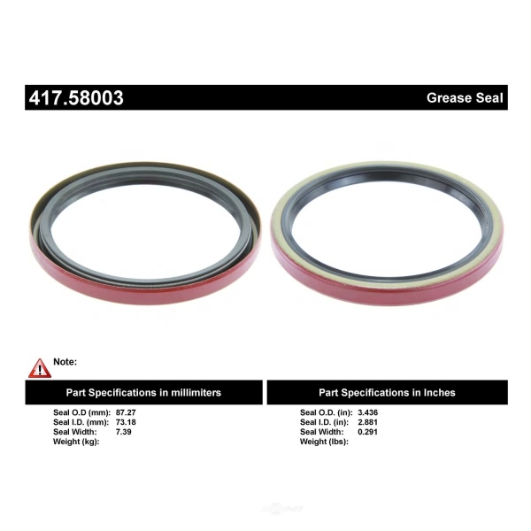 Centric Premium™ Front Inner Wheel Seal 417.58003