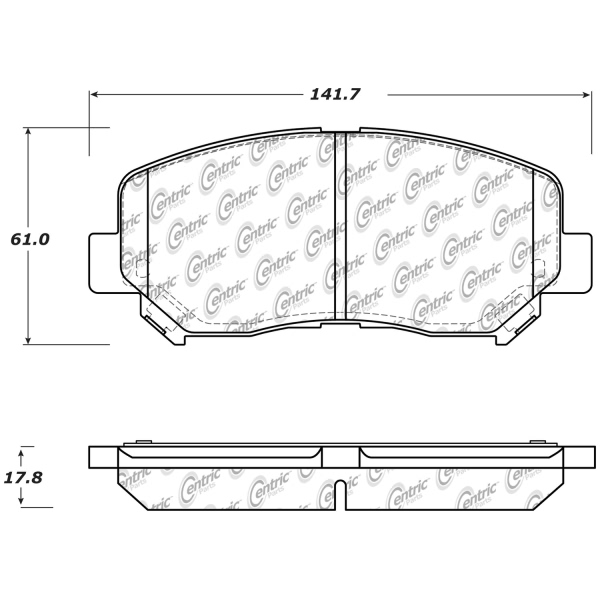 Centric Posi Quiet™ Ceramic Front Disc Brake Pads 105.16400