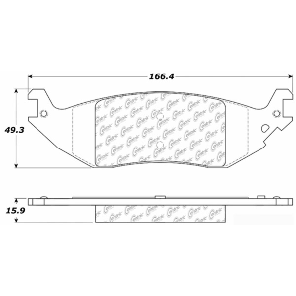 Centric Premium Semi-Metallic Rear Disc Brake Pads 300.10460